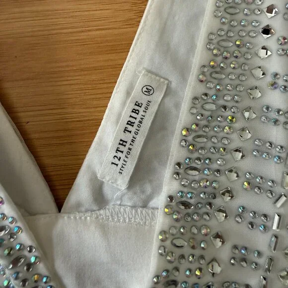 White rhinestone crop top - Picture 4 of 4